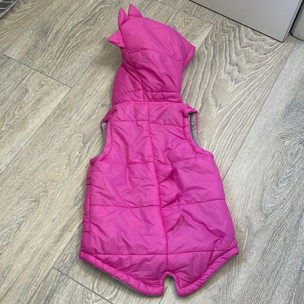 Pink Dinosaur Thin Puffer Vest toddler girls - 2T - great for layers